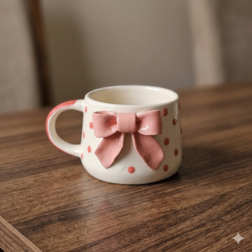 🎀 Dot Pink Bow Mug 🎀