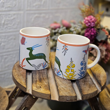 Ceramic Deer Print Mug – 280ml