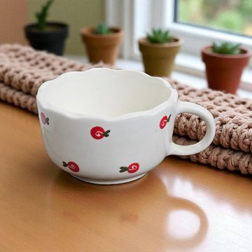 Ceramic Tomato Print Cappuccino Mug – 320ml
