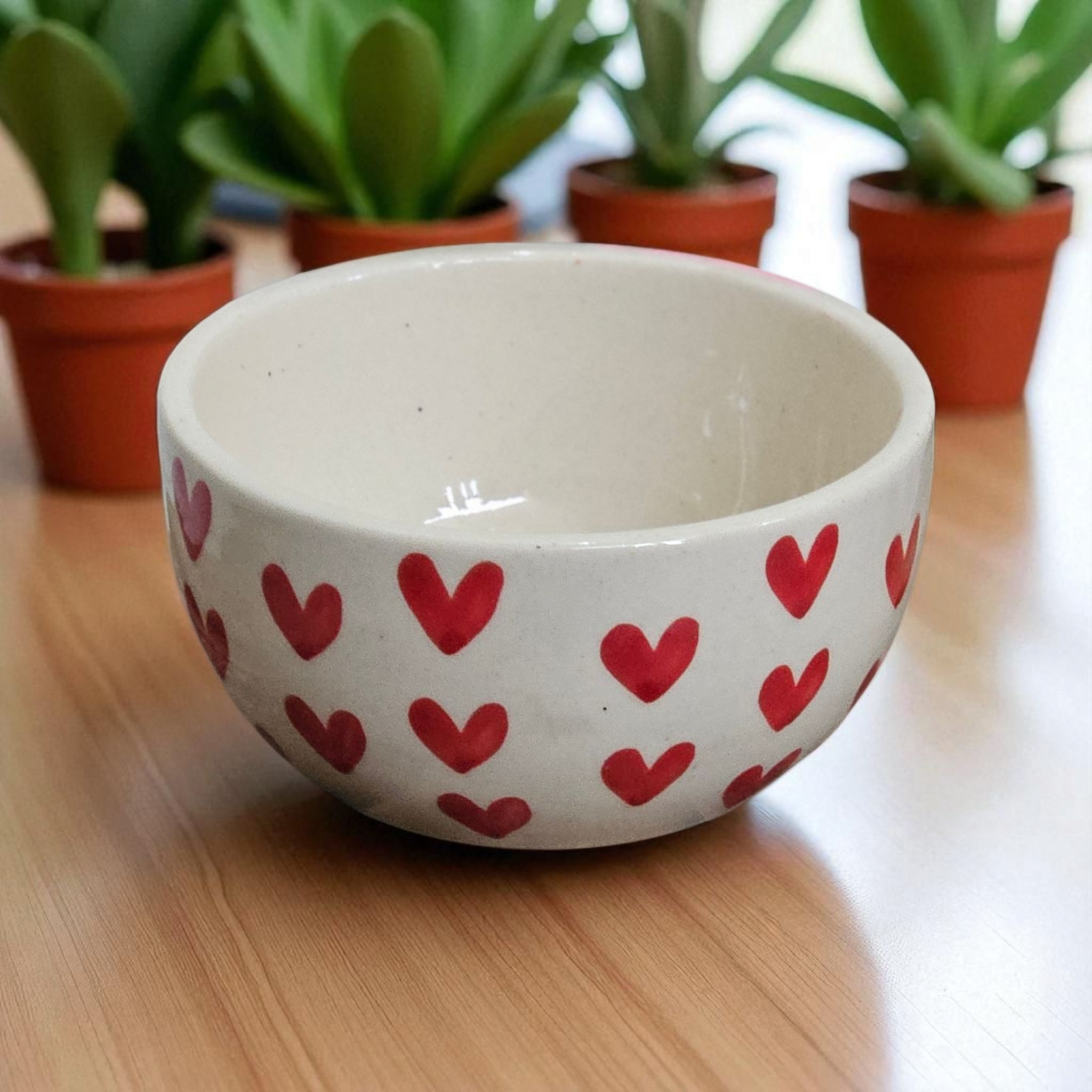 Red Heart Print Dessert Bowl ❤️