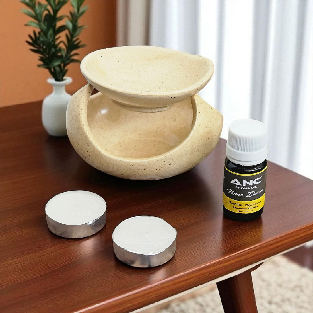 Vista Ceramic Diffuser + 2 Candles + 1 Fragrance– Premium Quality