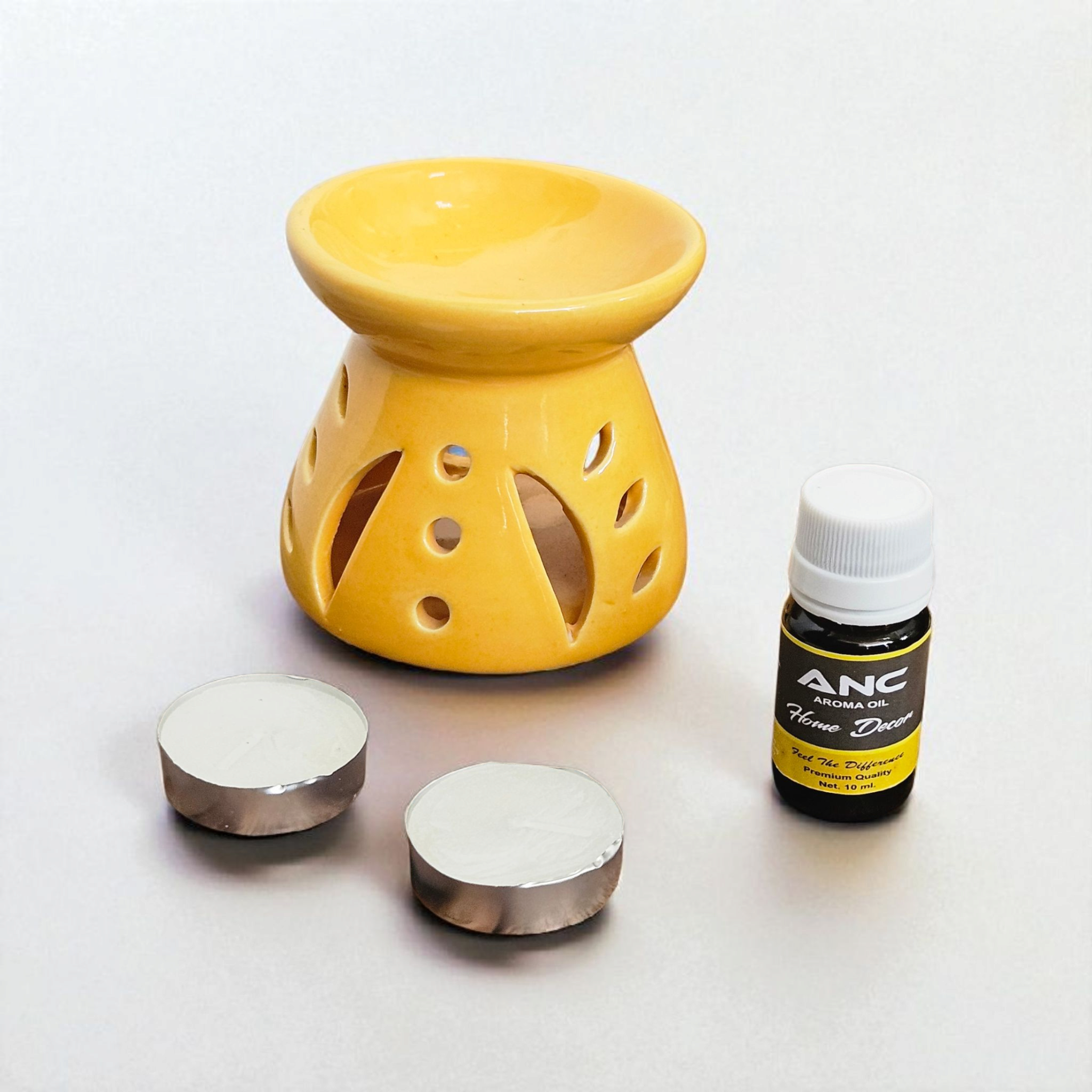 Citrus Yellow Candle Diffuser + 2 Candles + 1 Fragrance– Premium Quality