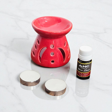 Citrus Red Candle Diffuser + 2 Candles + 1 Fragrance– Premium Quality