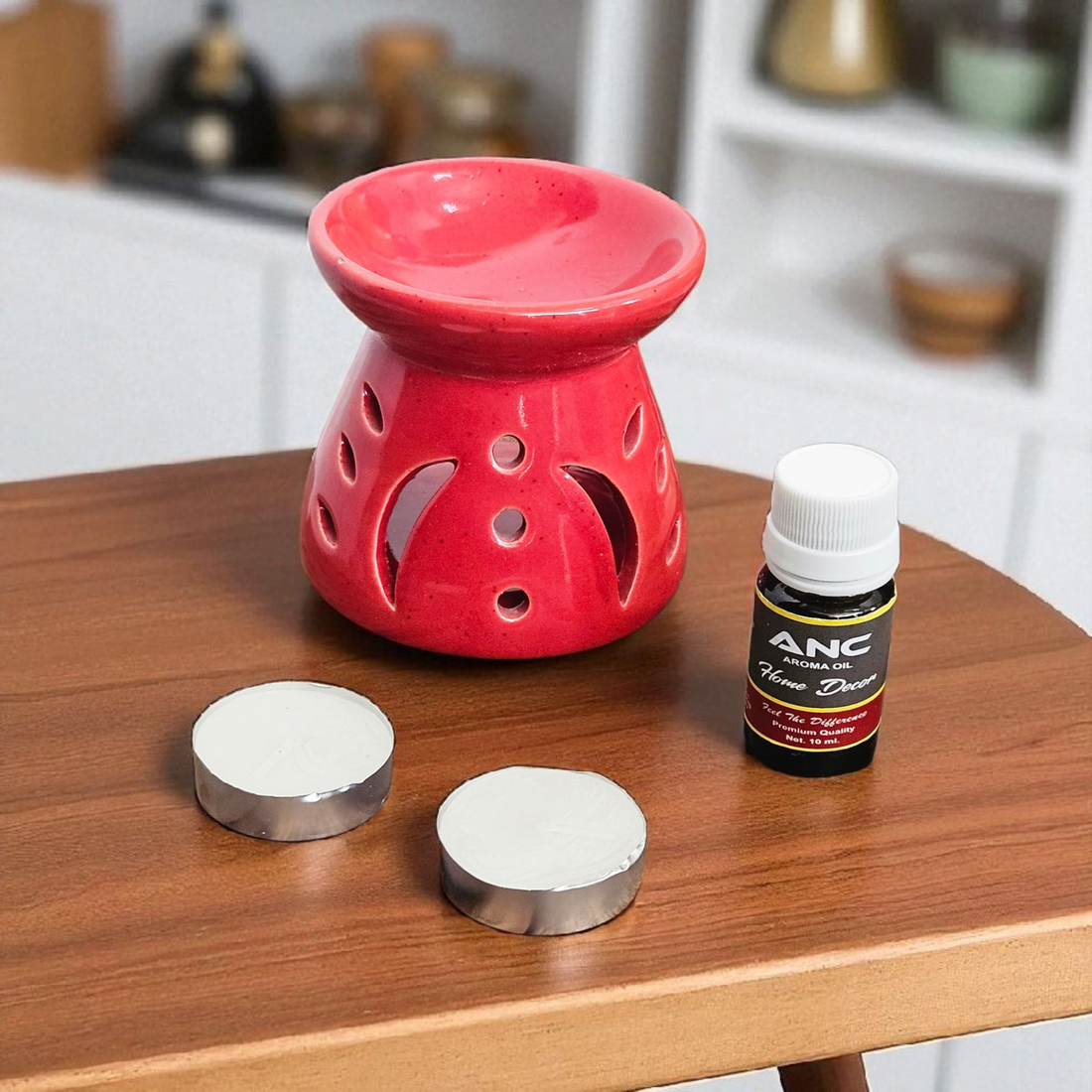 Citrus Red Candle Diffuser + 2 Candles + 1 Fragrance– Premium Quality