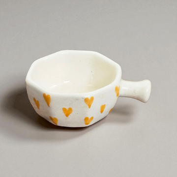 Yellow Heart Handle Dip Bowl 💛
