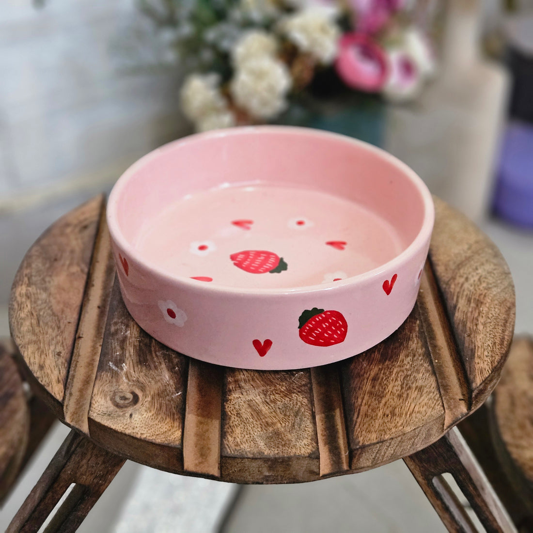 Strawberry Salad Bowl – Pink, 6 Inch 🍓💖🥗
