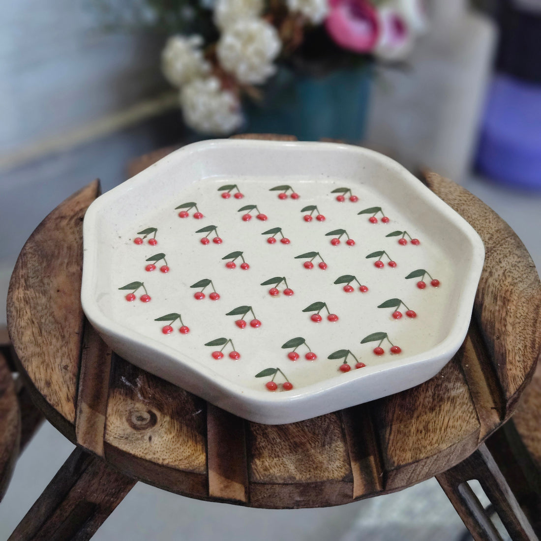 3D Cherry Salad Plate – 7 Inch 🍒✨