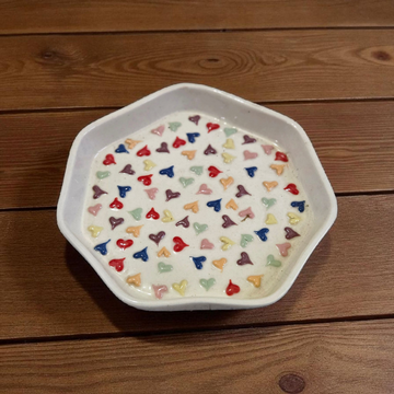 3D Multi Heart Salad Plate – 7 Inch ❤️💛💚💙🥗