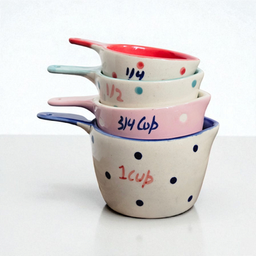 Set of 4 Measuring Cups – Polka Dot Design (240ml) 🎀