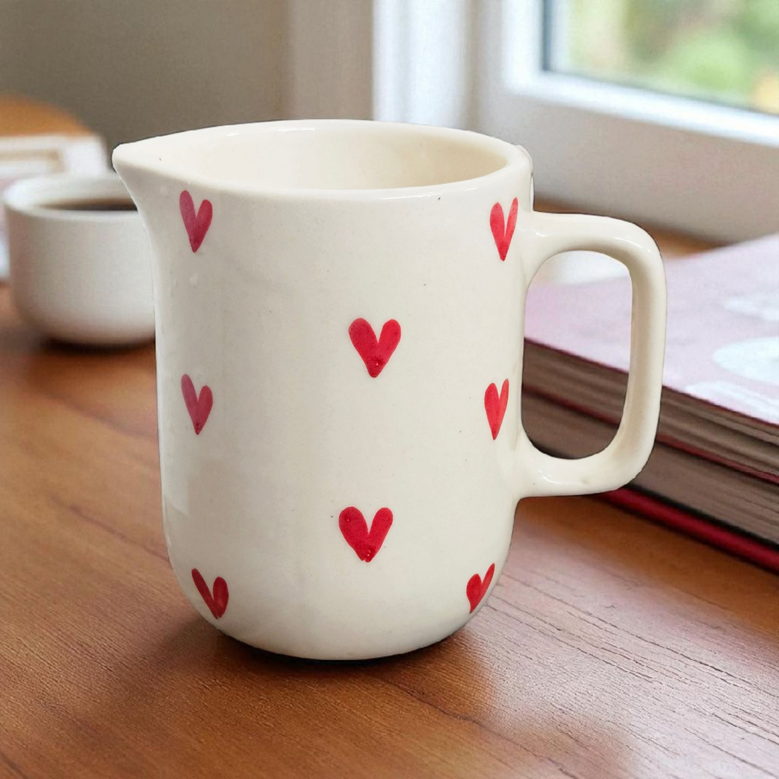 Water Jug – Red Heart Print (500ml) ❤️