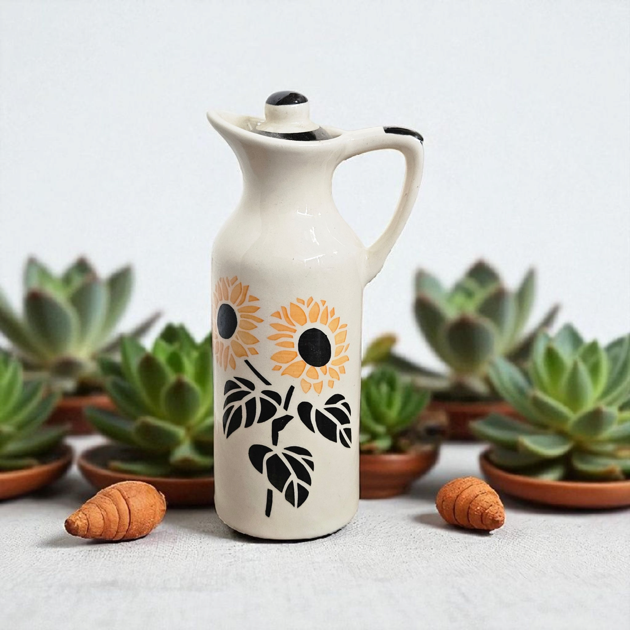 Oil Dispenser – Sunflower Print (500ml) 🫒🌻