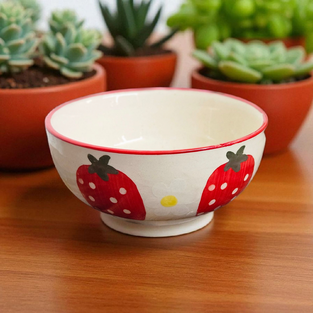 Strawberry Print Dessert Bowl 🍓