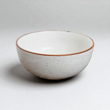 White Pasta Bowl with Brown Line – 7 Inch 🤎