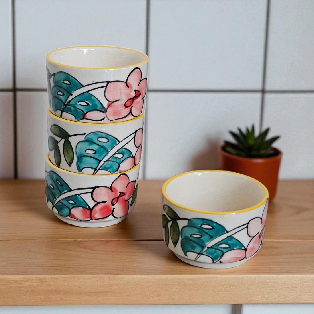 CERAMIC PINK FLOWER DIP BOWL 🌸