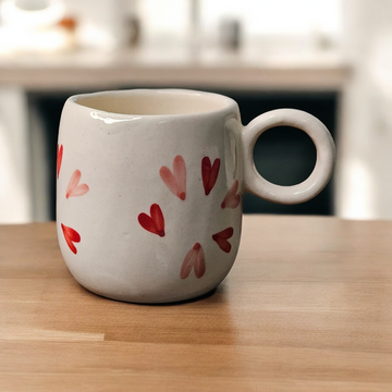❤️ Red Heart Hand-Painted Mug – 220ML