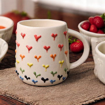 ❤️ Multi Heart Ceramic Mug – 220 ml