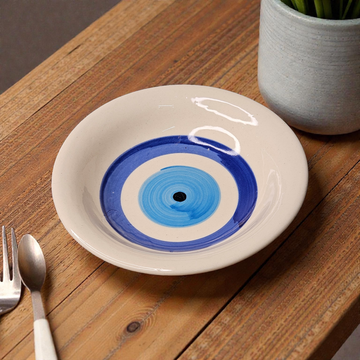 7 inch Pasta Quarter Plate – EVIL EYE PAINTING