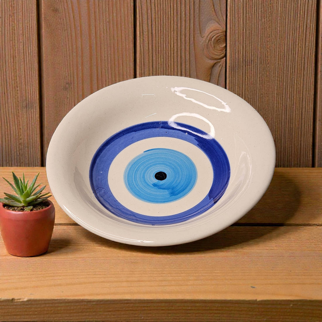 7 inch Pasta Quarter Plate – EVIL EYE PAINTING