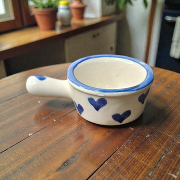 💙🌸 Blue Heart Dip Bowl – Blue Flower 🌸💙