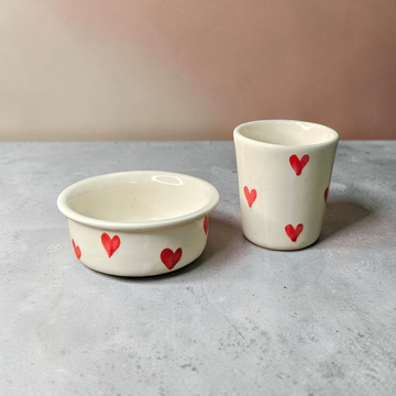 ❤️ Devara Mug Heart Print Set ☕💖